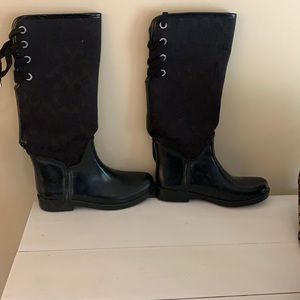 Black coach high rise boots